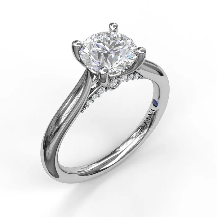 Rings FANA Round Cut Solitaire With Decorated Bridge