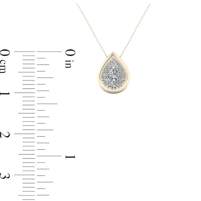 033 CT TW Natural Diamond Teardrop Frame Pendant in 10K Yellow Gold Goldia Necklaces 033 CT TW Natural Diamond Teardrop Frame Pendant in 10K Yellow Gold Goldia Necklaces