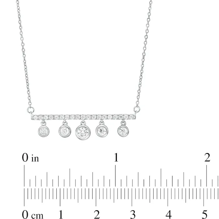 05 CT TW Natural Diamond Horizontal Bar BezelSet Drop Necklace in 10K White Gold Goldia Necklaces 05 CT TW Natural Diamond Horizontal Bar BezelSet Drop Necklace in 10K White Gold Goldia Necklaces