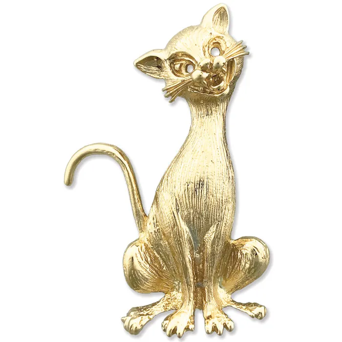 14K Gold Tabby Cat Pendant Goldia Necklaces