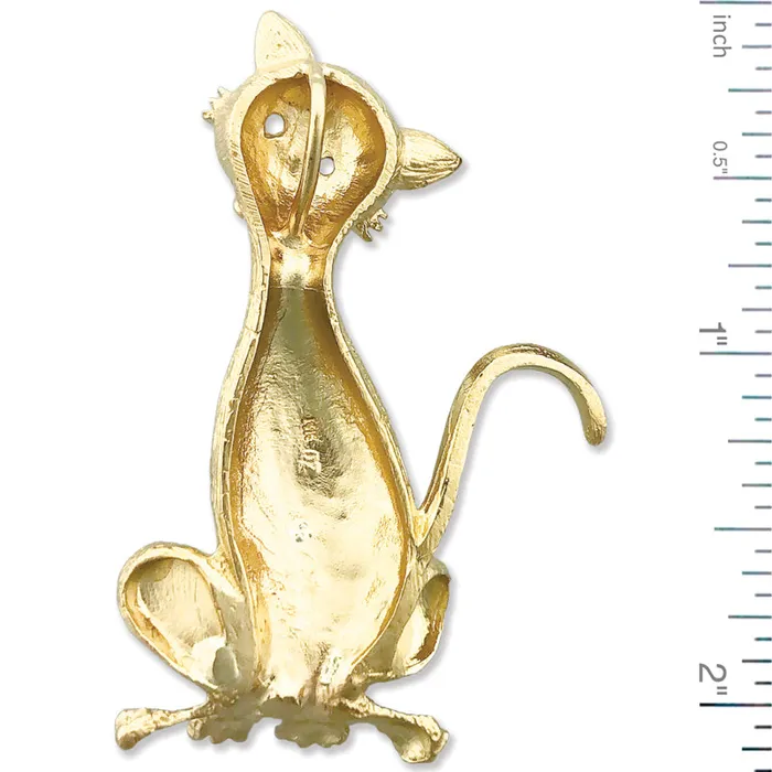 14K Gold Tabby Cat Pendant Goldia Necklaces