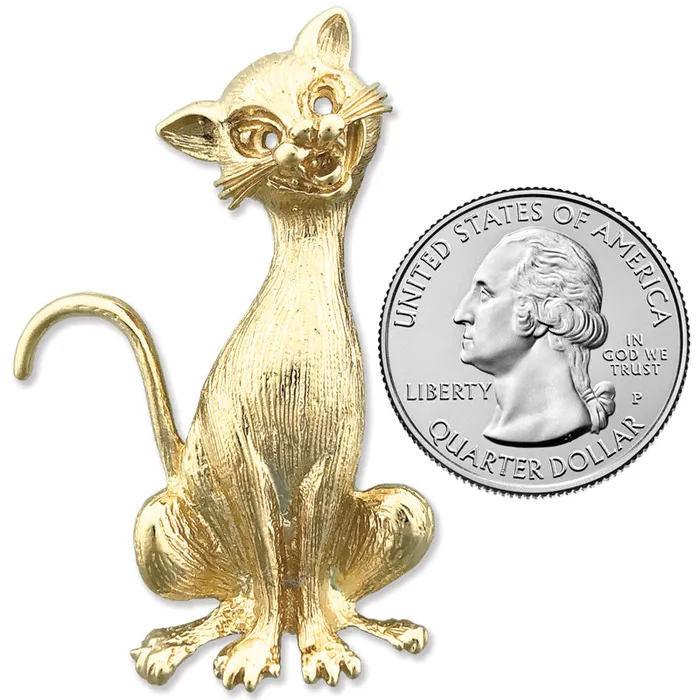 14K Gold Tabby Cat Pendant Goldia Necklaces