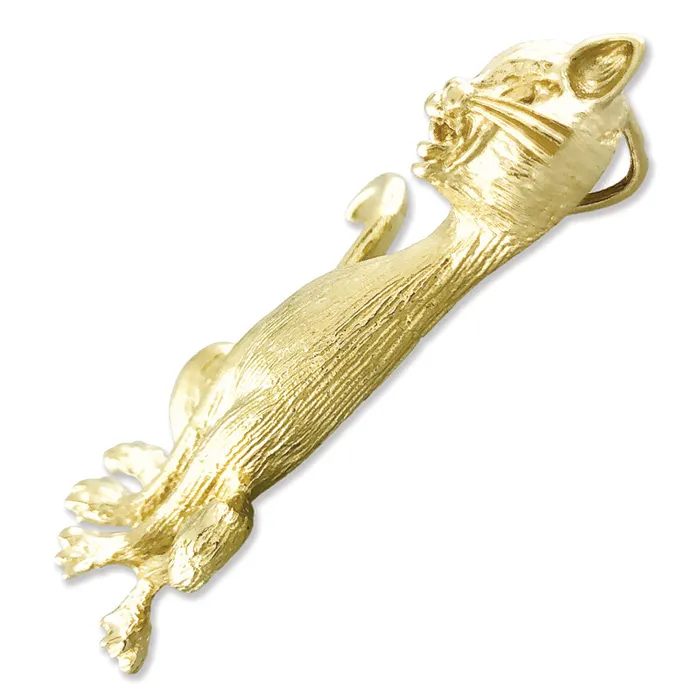 14K Gold Tabby Cat Pendant Goldia Necklaces