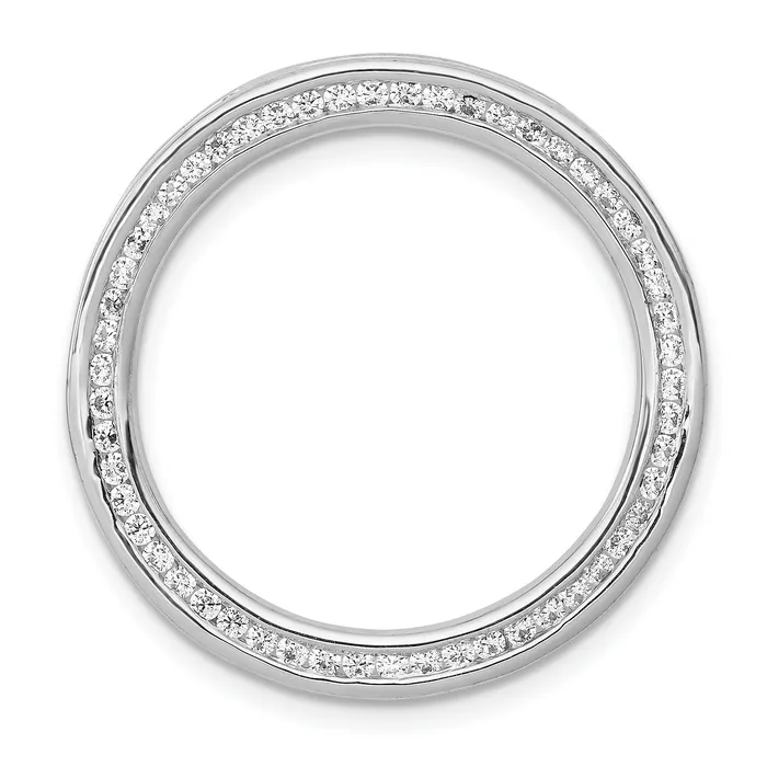 14k White Gold 12 Ct Lab Grown Diamond VSSI G Circle Chain Slide Pendant Goldia Necklaces 14k White Gold 12 Ct Lab Grown Diamond VSSI G Circle Chain Slide Pendant Goldia Necklaces