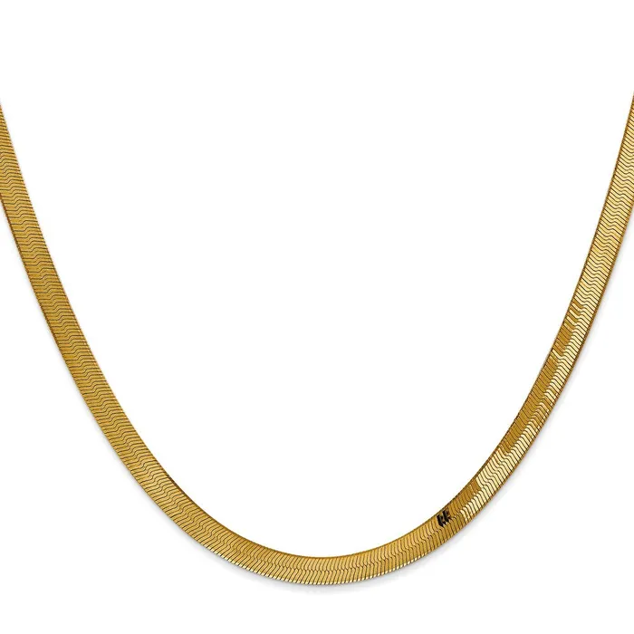 14K Yellow Gold 18 inch 4mm Silky Herringbone with Lobster Clasp Chain Necklace MDS Necklaces 14K Yellow Gold 18 inch 4mm Silky Herringbone with Lobster Clasp Chain Necklace MDS Necklaces