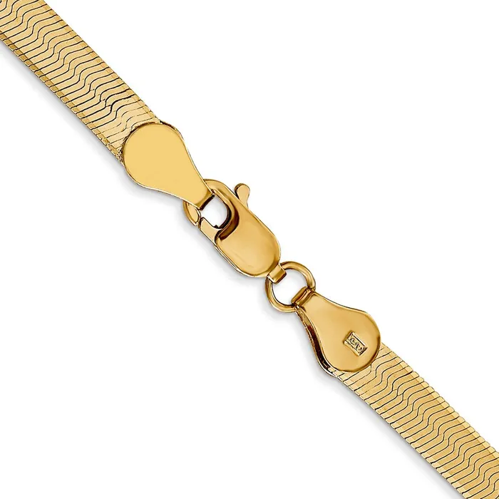 14K Yellow Gold 18 inch 4mm Silky Herringbone with Lobster Clasp Chain Necklace MDS Necklaces 14K Yellow Gold 18 inch 4mm Silky Herringbone with Lobster Clasp Chain Necklace MDS Necklaces