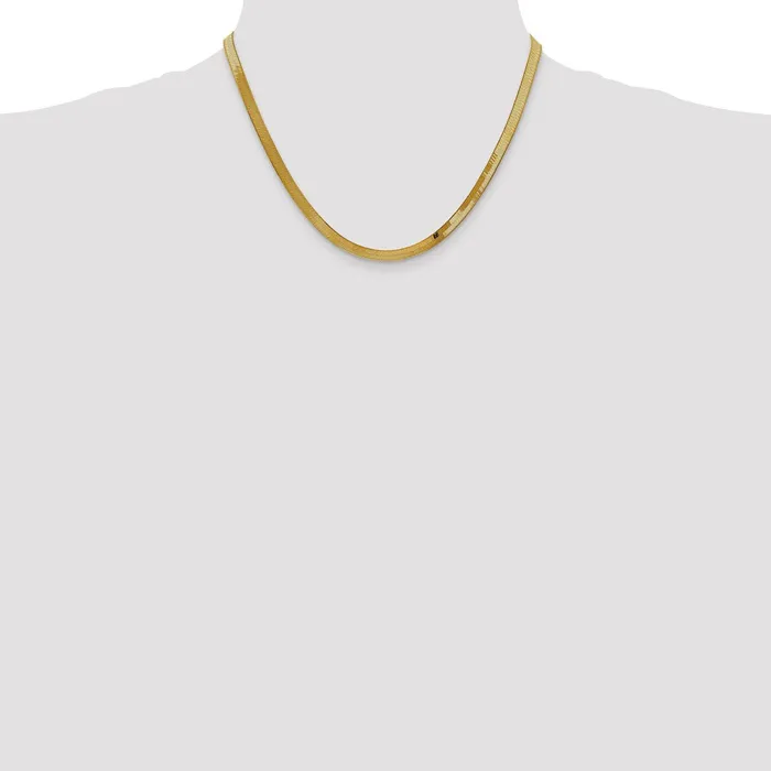 14K Yellow Gold 18 inch 4mm Silky Herringbone with Lobster Clasp Chain Necklace MDS Necklaces 14K Yellow Gold 18 inch 4mm Silky Herringbone with Lobster Clasp Chain Necklace MDS Necklaces