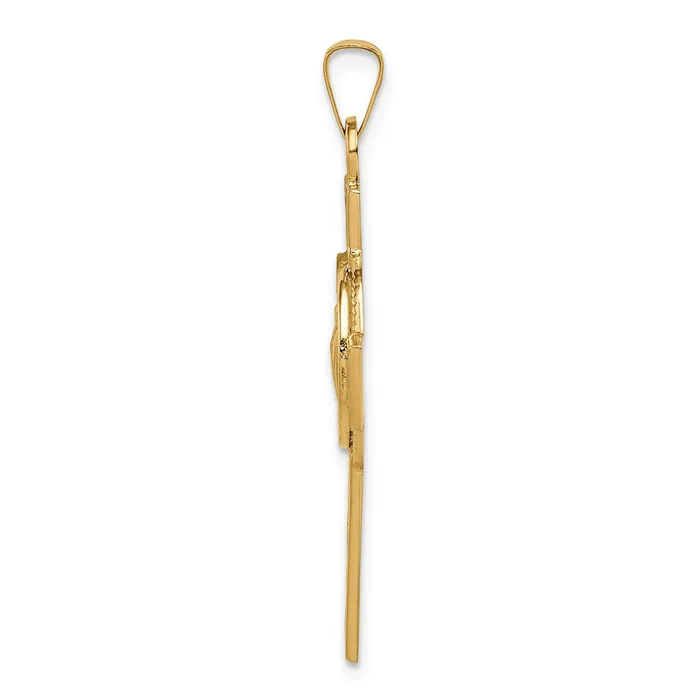 14k Yellow Gold Cross wSt Jude Medal Pendant Goldia Necklaces