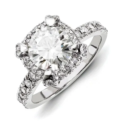 14ky White Gold DiamondMoissanite Engagement Ring Goldiacom Rings