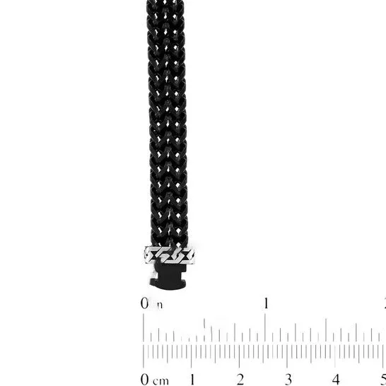 Bracelets Original Robert Alton Stainless Steel Black White Double Row Mens Link Bracelet JMS always