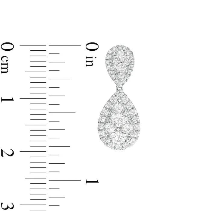 Earrings Goldia 138 CT TW Composite Diamond Frame Teardrop Earrings in 14K White Gold