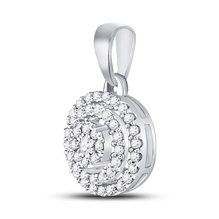 gndatlanta Necklaces 14k White Gold Round Diamond Fashion Cluster Pendant 18 Cttw gndatlanta Necklaces 14k White Gold Round Diamond Fashion Cluster Pendant 18 Cttw