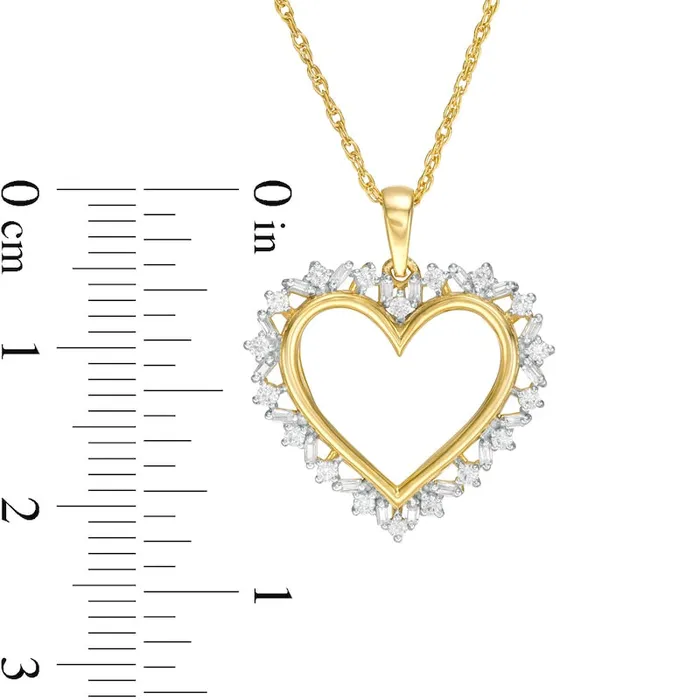 Goldia 025 CT TW Natural Diamond Sunburst Heart Pendant in 10K Yellow Gold Necklaces Goldia 025 CT TW Natural Diamond Sunburst Heart Pendant in 10K Yellow Gold Necklaces