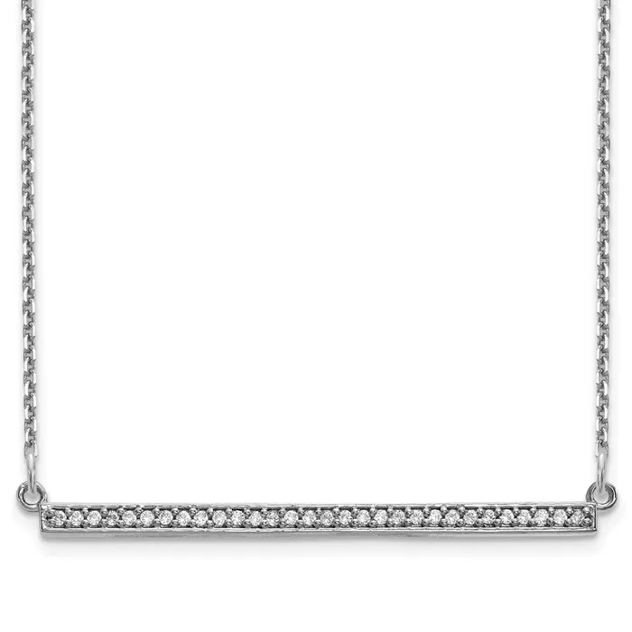 Goldia 14k White Gold Real Diamond Bar Necklace Necklaces