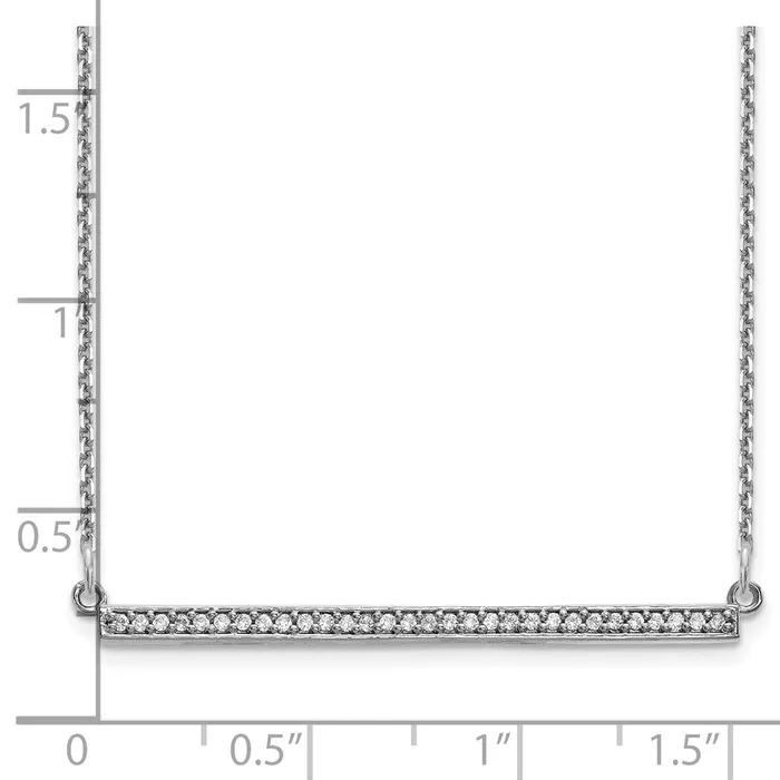 Goldia 14k White Gold Real Diamond Bar Necklace Necklaces