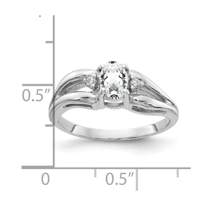 goldiaca Rings 14k White Gold 6x4mm Oval Cubic Zirconia AA Real Diamond ring