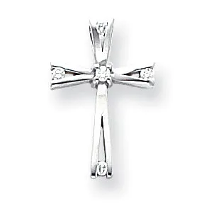 Goldiacom Necklaces 14k White Gold AAA Diamond cross pendant