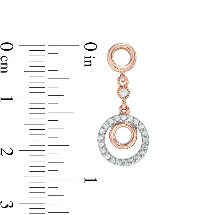 Goldia Earrings 033 CT TW Diamond Circle VintageStyle Drop Earrings in 10K Rose Gold Goldia Earrings 033 CT TW Diamond Circle VintageStyle Drop Earrings in 10K Rose Gold