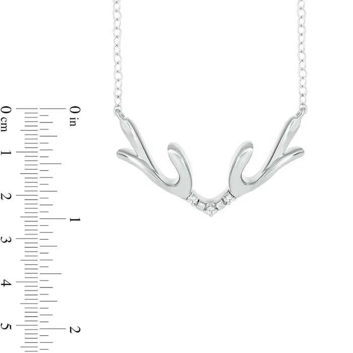 Goldia Natural Diamond Accent Antlers Necklace in Sterling Silver Necklaces Goldia Natural Diamond Accent Antlers Necklace in Sterling Silver Necklaces