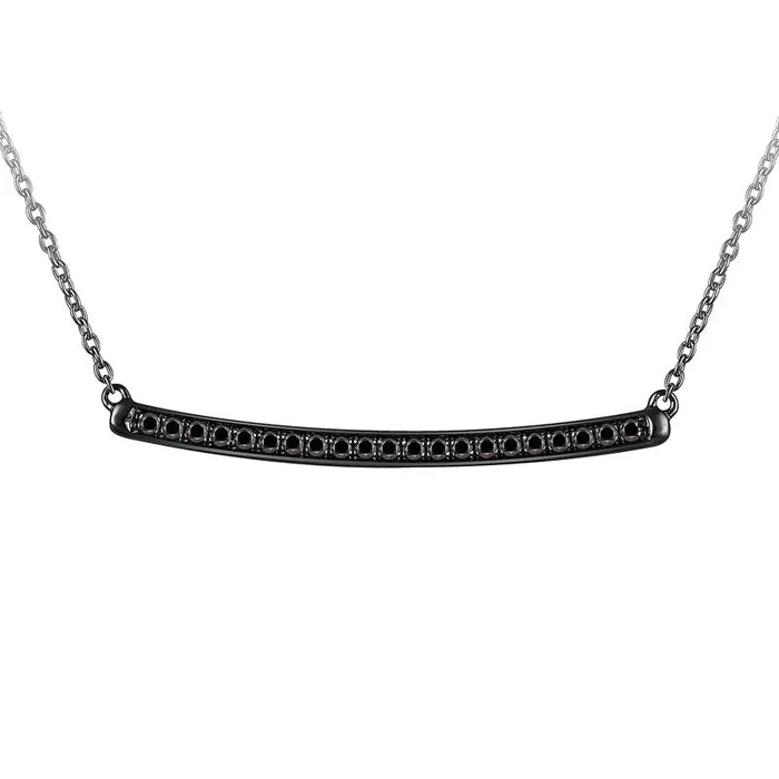 Goldia Necklaces 025 CT TW Enhanced Black Natural Diamond Bar Necklace in Sterling Silver with Black Rhodium Goldia Necklaces 025 CT TW Enhanced Black Natural Diamond Bar Necklace in Sterling Silver with Black Rhodium