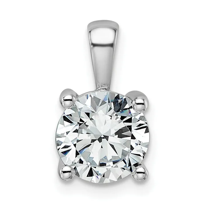 Goldia Necklaces 14k White Gold 2 Ct Lab Grown Diamond VSSI G Round Four Prong Pendant Goldia Necklaces 14k White Gold 2 Ct Lab Grown Diamond VSSI G Round Four Prong Pendant