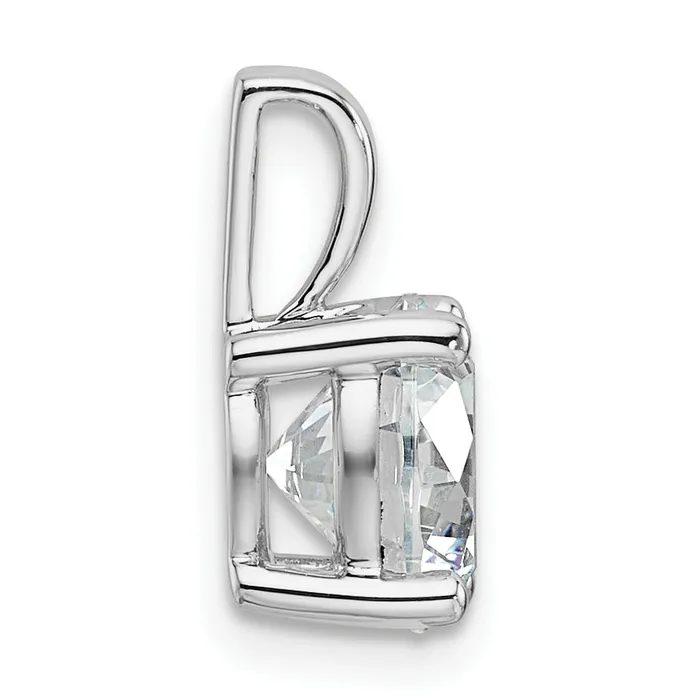 Goldia Necklaces 14k White Gold 2 Ct Lab Grown Diamond VSSI G Round Four Prong Pendant