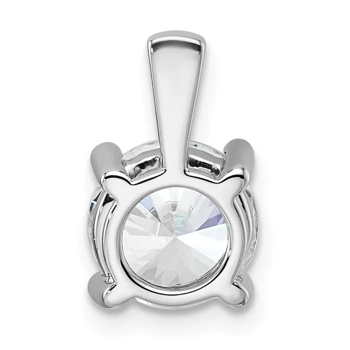 Goldia Necklaces 14k White Gold 2 Ct Lab Grown Diamond VSSI G Round Four Prong Pendant