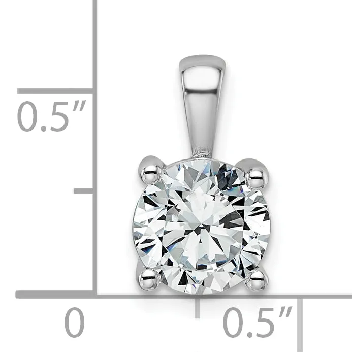 Goldia Necklaces 14k White Gold 2 Ct Lab Grown Diamond VSSI G Round Four Prong Pendant