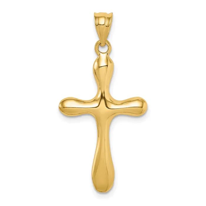 Goldia Necklaces 14k Yellow Gold Polished Rounded Edge Cross Pendant