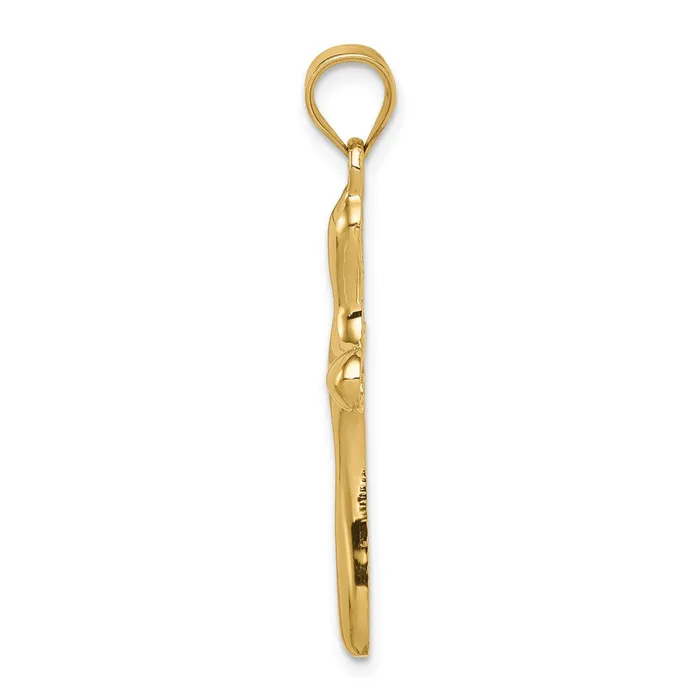 Goldia Necklaces 14k Yellow Gold Polished Rounded Edge Cross Pendant