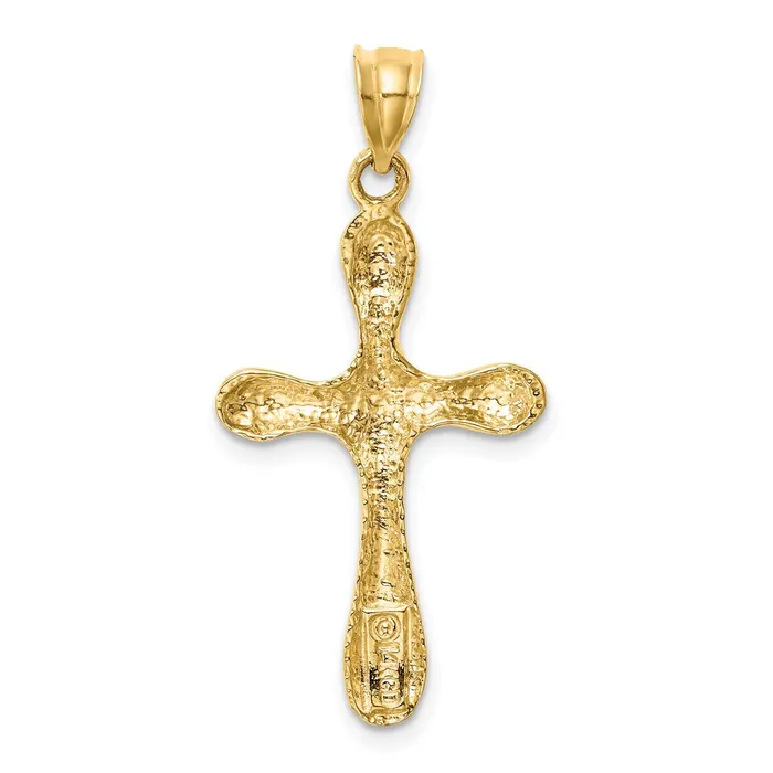 Goldia Necklaces 14k Yellow Gold Polished Rounded Edge Cross Pendant