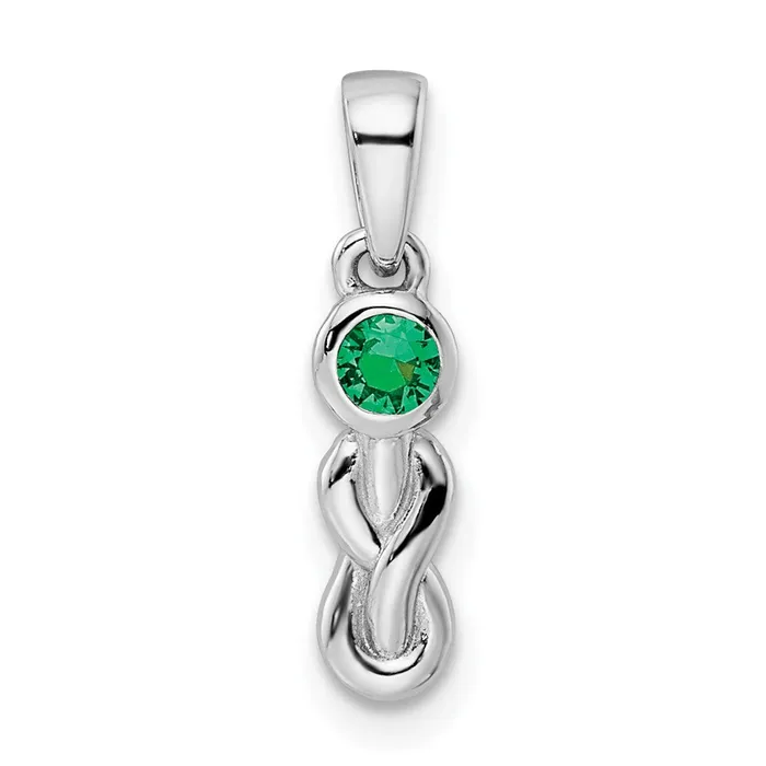 Goldia Necklaces Sterling Silver Rhodiumplated Created Emerald Infinity Birthstone Pendant Goldia Necklaces Sterling Silver Rhodiumplated Created Emerald Infinity Birthstone Pendant
