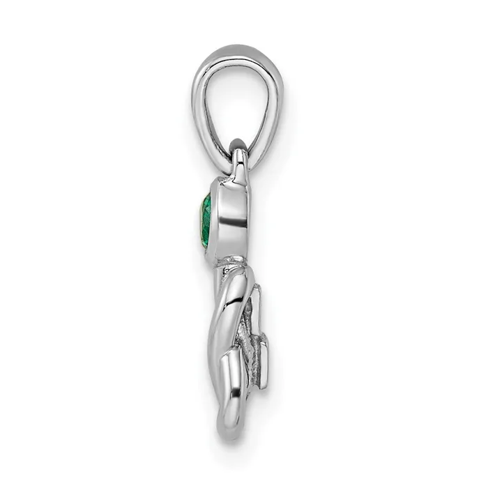 Goldia Necklaces Sterling Silver Rhodiumplated Created Emerald Infinity Birthstone Pendant