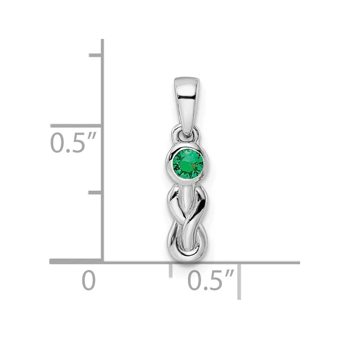 Goldia Necklaces Sterling Silver Rhodiumplated Created Emerald Infinity Birthstone Pendant