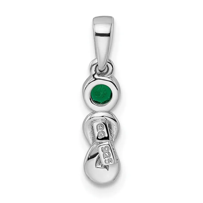 Goldia Necklaces Sterling Silver Rhodiumplated Created Emerald Infinity Birthstone Pendant