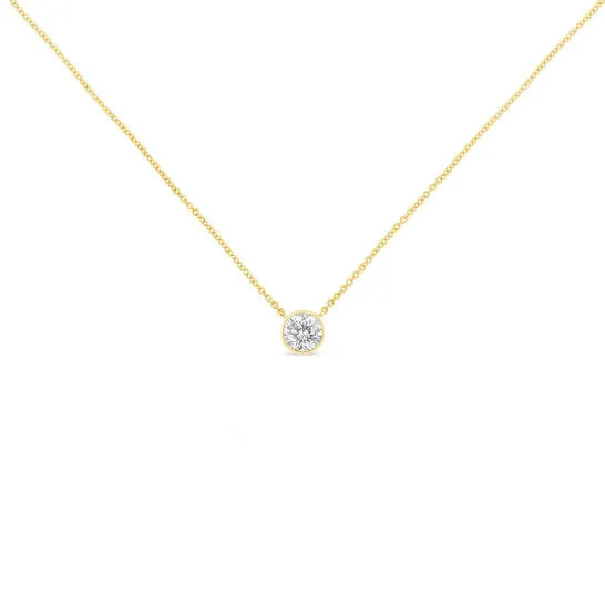JMS always Necklaces Original Haus of Brilliance 10K Yellow Gold 110ct TDW Solitaire Diamond Pendant NecklaceHISI2I1 JMS always Necklaces Original Haus of Brilliance 10K Yellow Gold 110ct TDW Solitaire Diamond Pendant NecklaceHISI2I1