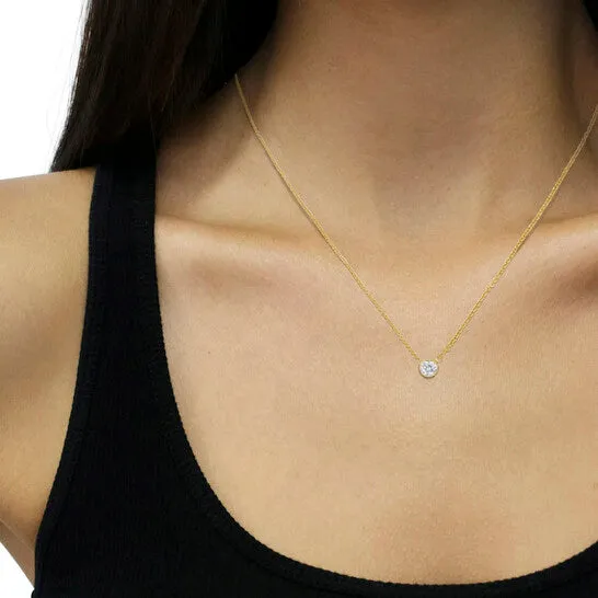 JMS always Necklaces Original Haus of Brilliance 10K Yellow Gold 110ct TDW Solitaire Diamond Pendant NecklaceHISI2I1 JMS always Necklaces Original Haus of Brilliance 10K Yellow Gold 110ct TDW Solitaire Diamond Pendant NecklaceHISI2I1
