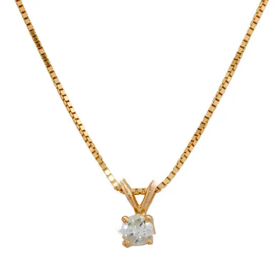 JMS always Necklaces Original Maulijewels 020 Carat Natural Round White Diamond Solitaire Pendant In 14K Yellow Gold With 18 14K Yellow Gold Plated Sterling Silver Box Chain JMS always Necklaces Original Maulijewels 020 Carat Natural Round White Diamond Solitaire Pendant In 14K Yellow Gold With 18 14K Yellow Gold Plated Sterling Silver Box Chain