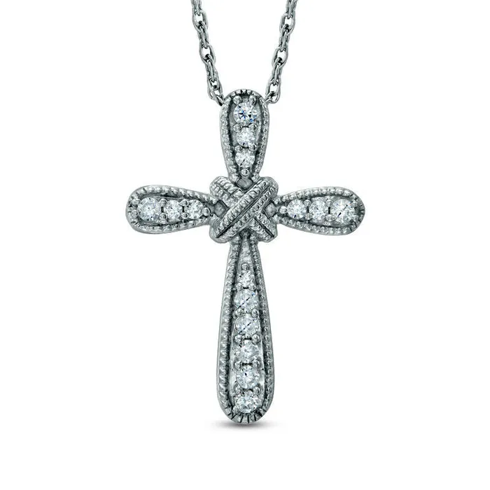 Necklaces 017 CT TW Natural Diamond Antique VintageStyle Cross X Pendant in Sterling Silver Goldia Necklaces 017 CT TW Natural Diamond Antique VintageStyle Cross X Pendant in Sterling Silver Goldia