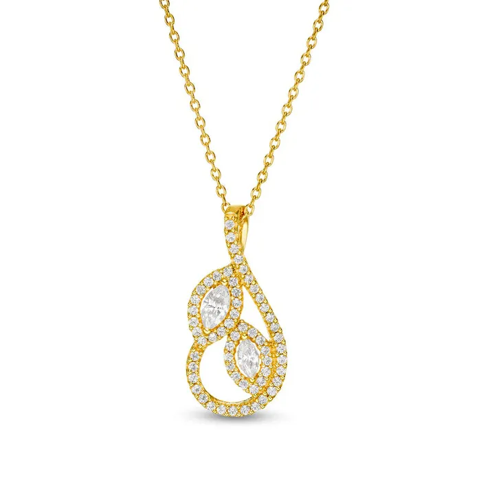 Necklaces 025 CT TW Marquise Natural Diamond Leaves Teardrop Pendant in 10K Yellow Gold Goldia Necklaces 025 CT TW Marquise Natural Diamond Leaves Teardrop Pendant in 10K Yellow Gold Goldia