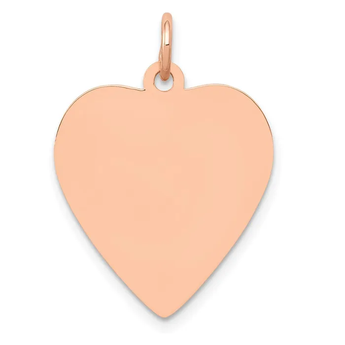 Necklaces 14k Rose Gold Rose Polished Heart Shaped Disc Pendant Goldia