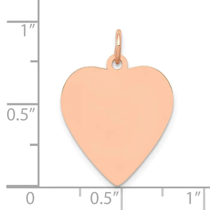 Necklaces 14k Rose Gold Rose Polished Heart Shaped Disc Pendant Goldia
