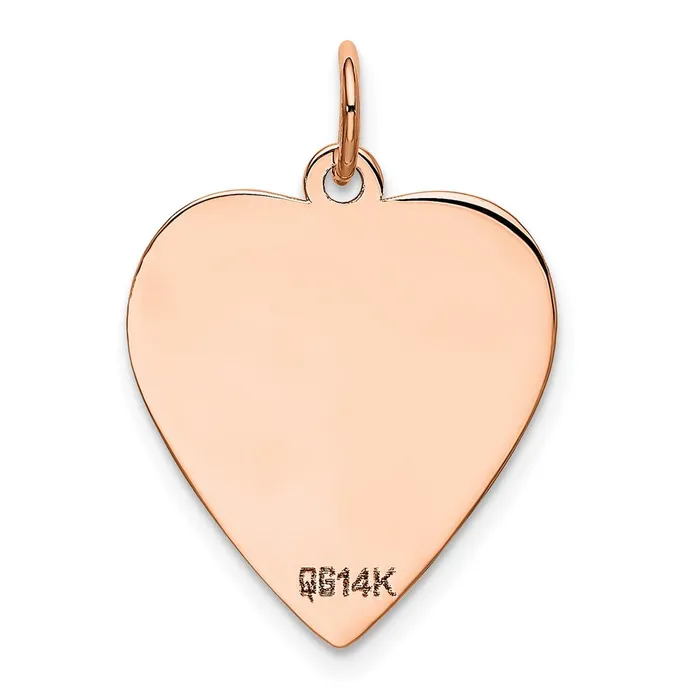 Necklaces 14k Rose Gold Rose Polished Heart Shaped Disc Pendant Goldia
