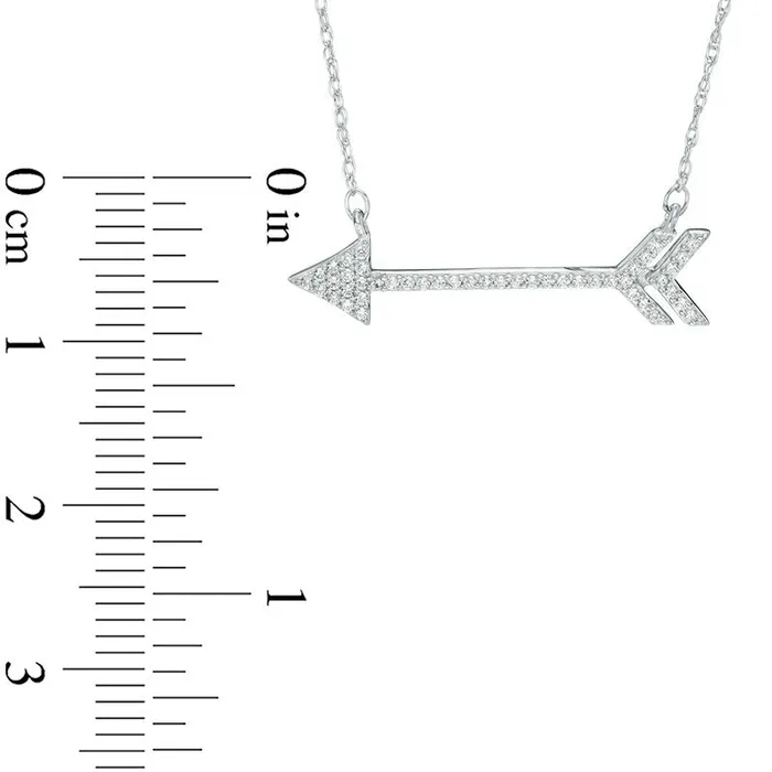 Necklaces Goldia 013 CT TW Natural Diamond Arrow Necklace in Sterling Silver Necklaces Goldia 013 CT TW Natural Diamond Arrow Necklace in Sterling Silver
