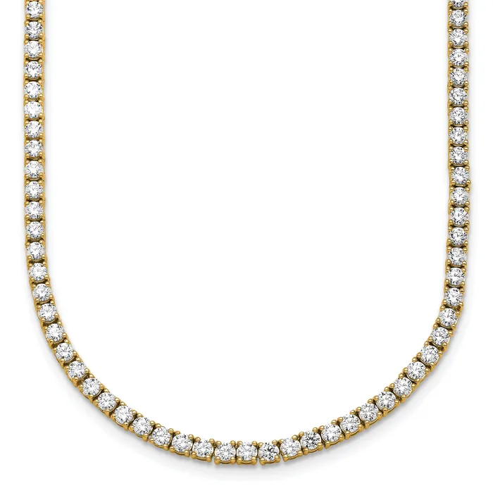 Necklaces Goldia 14k Yellow Gold 10 Ct Lab Grown Diamond VSSI G Round 20 inch Straight Tennis Necklace Necklaces Goldia 14k Yellow Gold 10 Ct Lab Grown Diamond VSSI G Round 20 inch Straight Tennis Necklace