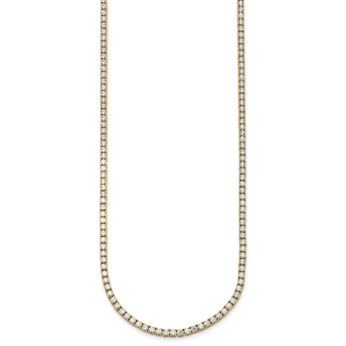 Necklaces Goldia 14k Yellow Gold 10 Ct Lab Grown Diamond VSSI G Round 20 inch Straight Tennis Necklace