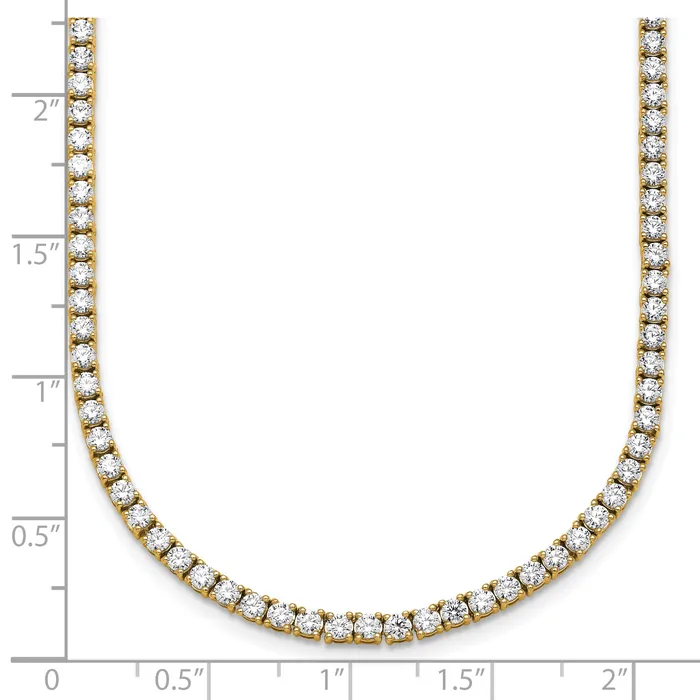 Necklaces Goldia 14k Yellow Gold 10 Ct Lab Grown Diamond VSSI G Round 20 inch Straight Tennis Necklace