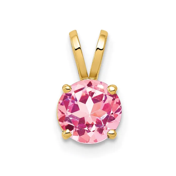 Necklaces Goldia 14k Yellow Gold 6mm Pink Tourmaline pendant