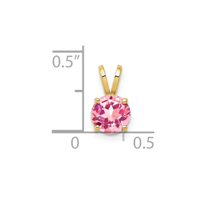 Necklaces Goldia 14k Yellow Gold 6mm Pink Tourmaline pendant