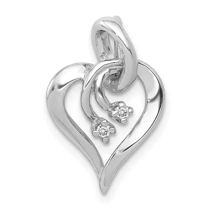 Necklaces Goldia Solid 14k White Gold AA Simulated CZ Fancy Heart Pendant Necklaces Goldia Solid 14k White Gold AA Simulated CZ Fancy Heart Pendant